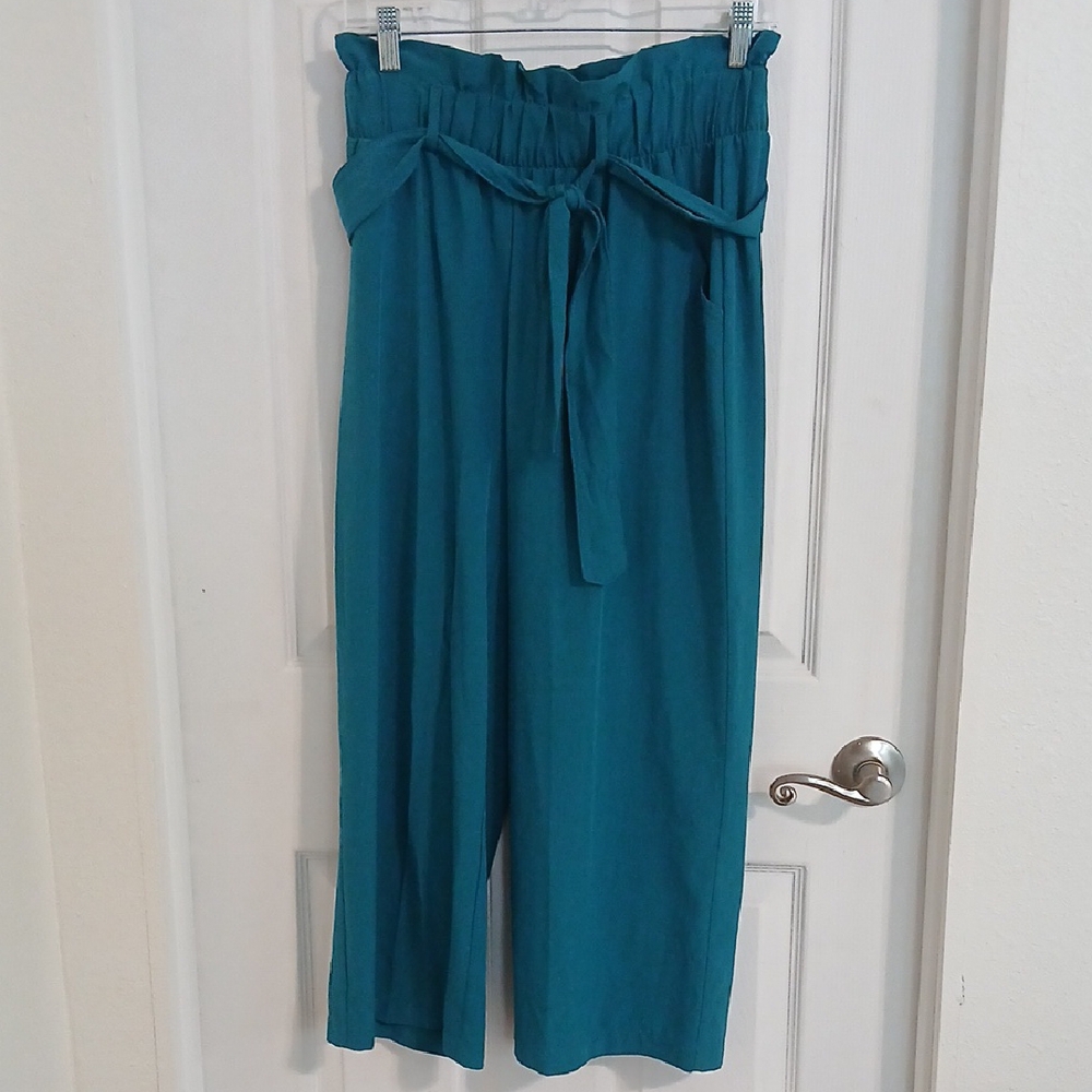 Ideology Small Teal Wide Leg Croped Pants